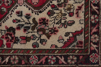Persian Hamadan accent rug in cream and black, view 8 of 10