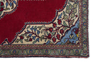 Persian Arak accent rug in deep red and cream, view 5 of 9