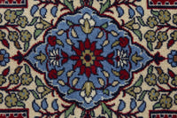 Persian Arak accent rug in deep red and cream, view 7 of 9