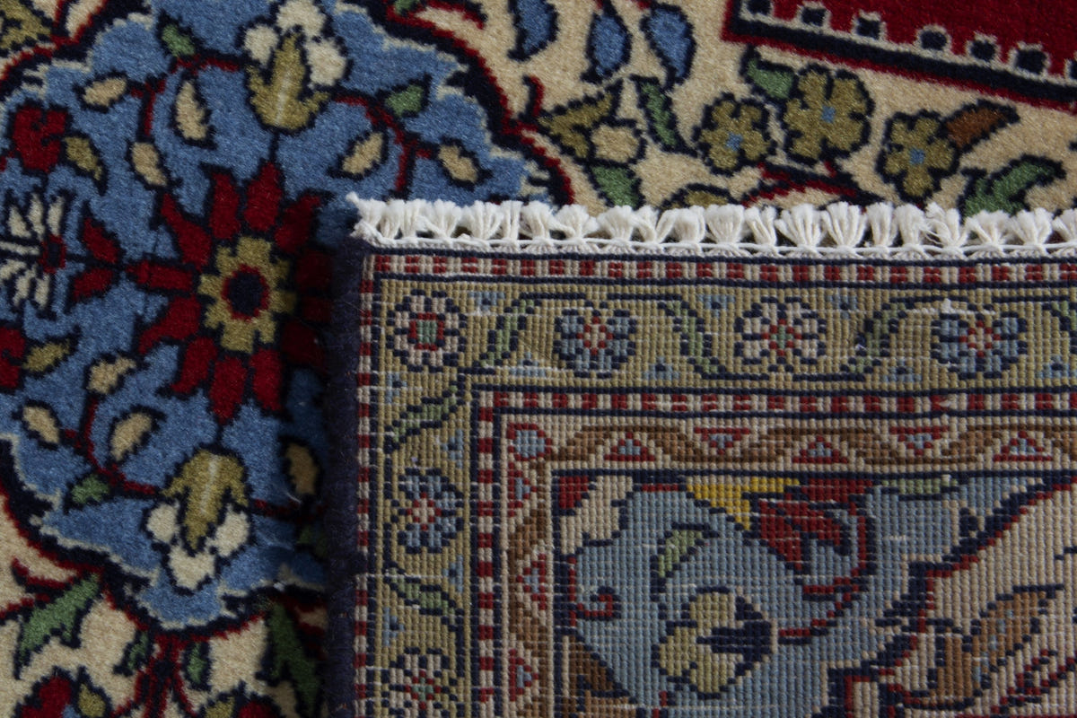 Persian Arak accent rug in deep red and cream, view 9 of 9