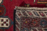 Persian Gharajeh accent rug in deep red and tan, view 10 of 10
