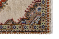 Persian Tabriz accent rug in ivory and rust, view 5 of 9