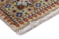 Persian Tabriz accent rug in ivory and rust, view 6 of 9