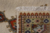 Persian Tabriz accent rug in ivory and rust, view 9 of 9