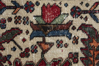 Persian Gharajeh accent rug in cream and deep red, view 8 of 10