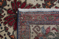 Persian Gharajeh accent rug in cream and deep red, view 10 of 10
