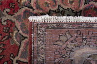 Persian Hamadan accent rug in faded red and cream, view 9 of 9