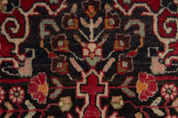Persian Malayer accent rug in black and deep red, view 8 of 10
