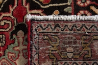 Persian Malayer accent rug in black and deep red, view 10 of 10