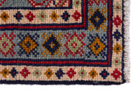 Persian Torkaman accent rug in stone and cream, view 5 of 8
