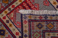 Persian Torkaman accent rug in stone and cream, view 8 of 8