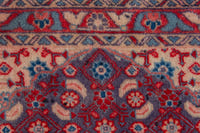 Persian Mahal accent rug in slate blue and deep red, view 8 of 10