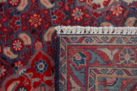 Persian Mahal accent rug in slate blue and deep red, view 10 of 10
