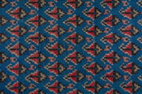 Persian Arak accent rug in denim and cream, view 8 of 9