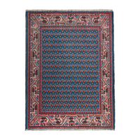 Persian Arak accent rug in denim and cream, 2'1" x 2'4"