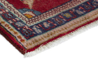 Persian Arak accent rug in deep red and navy, view 6 of 9