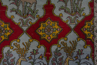 Persian Shahreza accent rug in deep red and powder blue, view 8 of 10