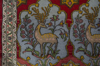 Persian Shahreza accent rug in deep red and powder blue, view 9 of 10