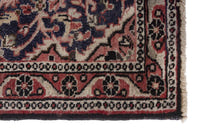 Persian Hamadan accent rug in navy and faded red, view 5 of 8