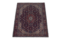 Persian Mahal accent rug in navy and deep red, view 4 of 9