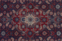 Persian Mahal accent rug in navy and deep red, view 8 of 9