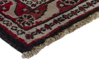 Persian Hamadan accent rug in navy and cream, view 6 of 10