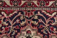 Persian Hamadan accent rug in navy and cream, view 7 of 10