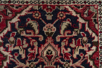 Persian Hamadan accent rug in navy and cream, view 8 of 10