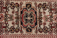 Persian Hamadan accent rug in cream and dark brown, view 7 of 9