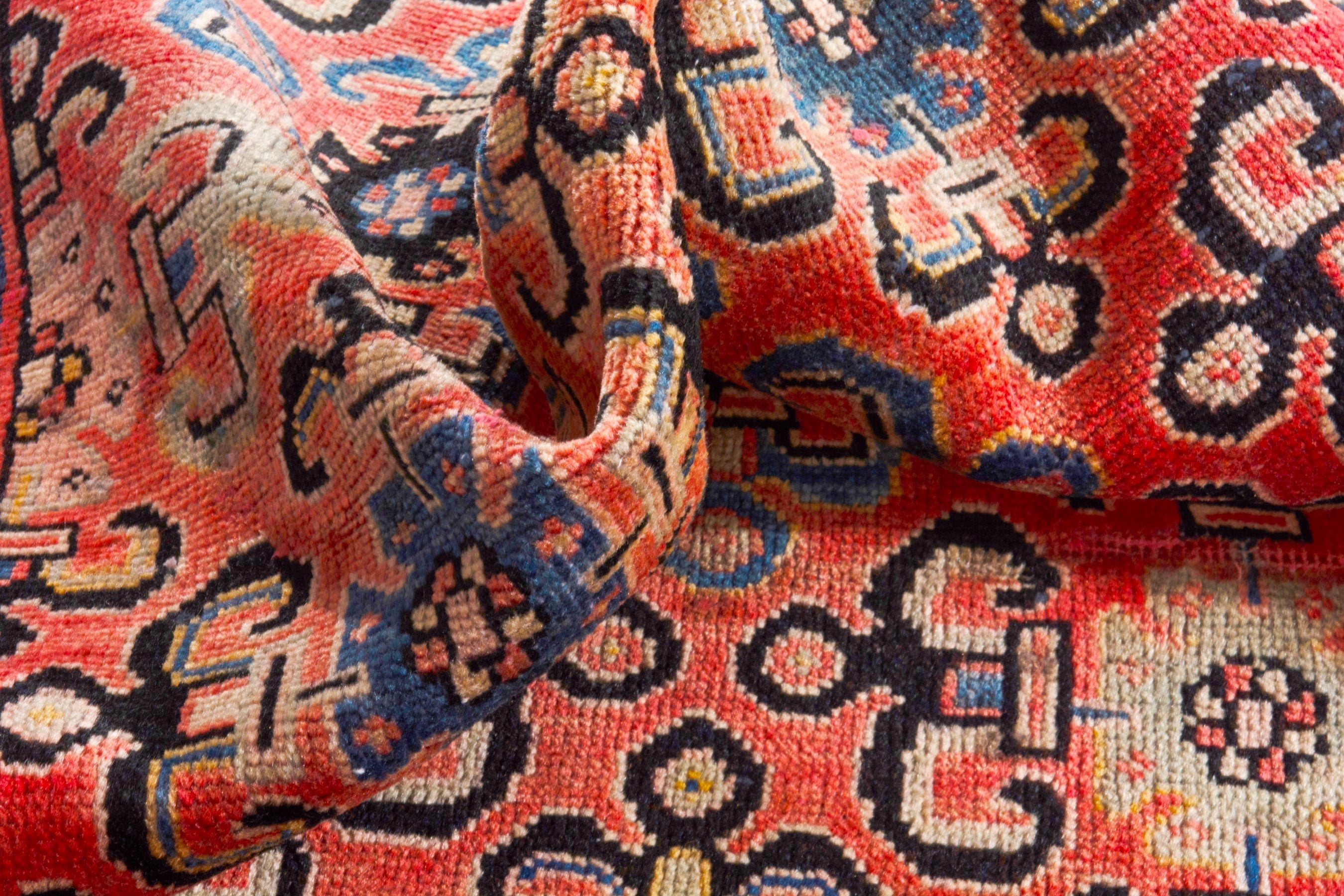 Persian Arak runner rug in rust and deep red, view 16 of 18