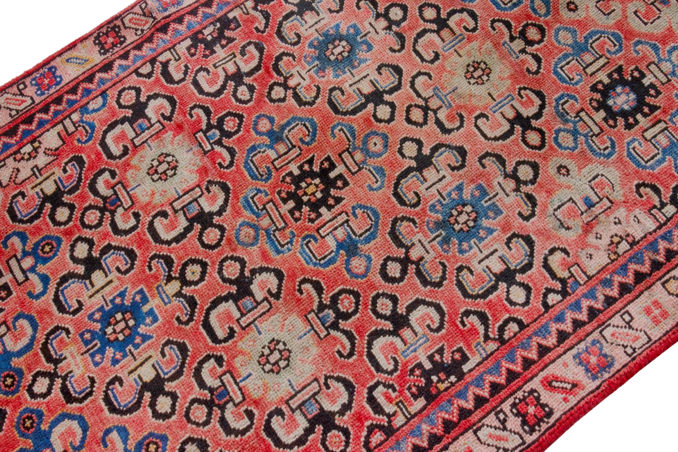 Persian Arak runner rug in rust and deep red, view 6 of 18