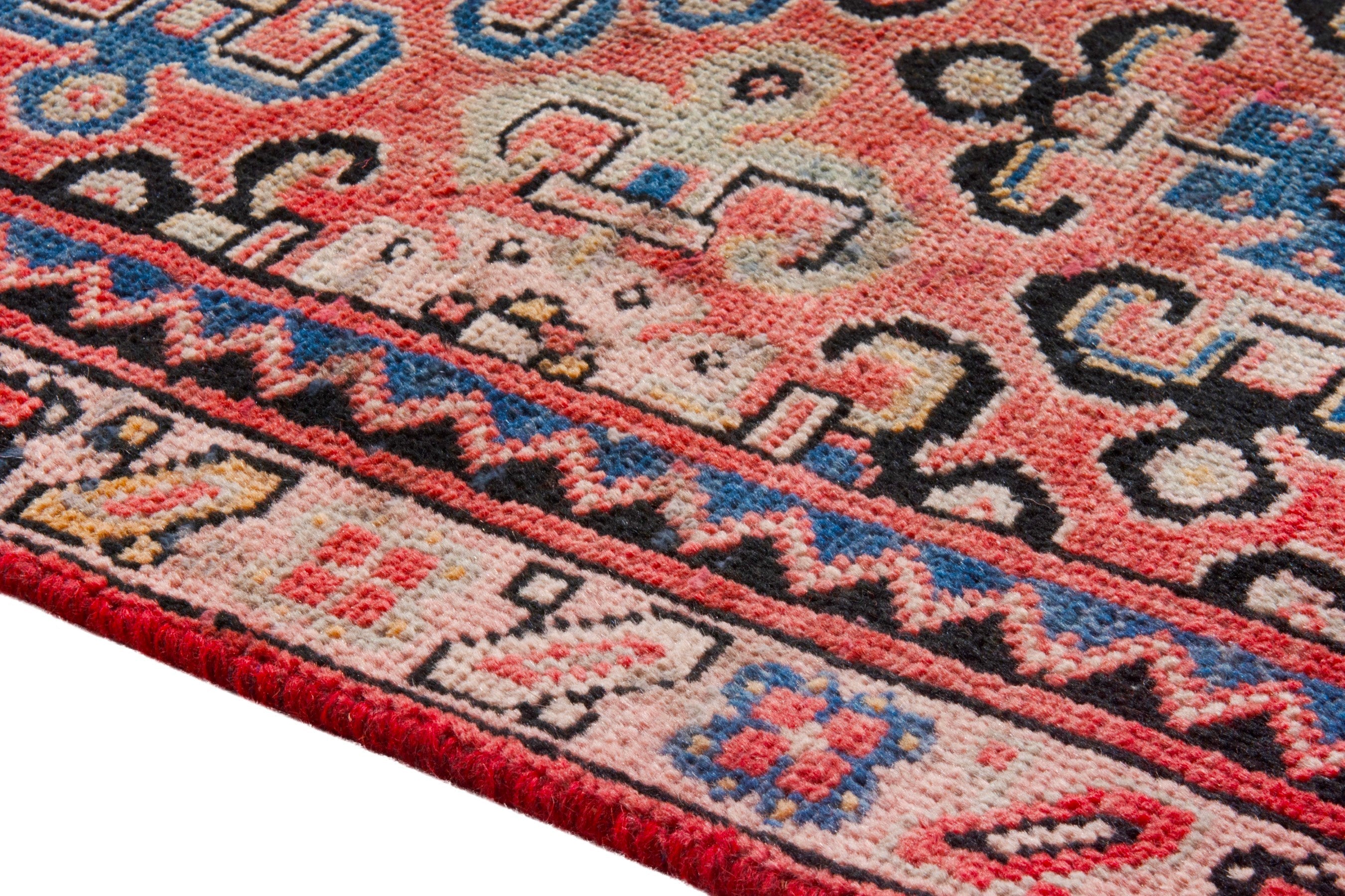 Persian Arak runner rug in rust and deep red, view 7 of 18