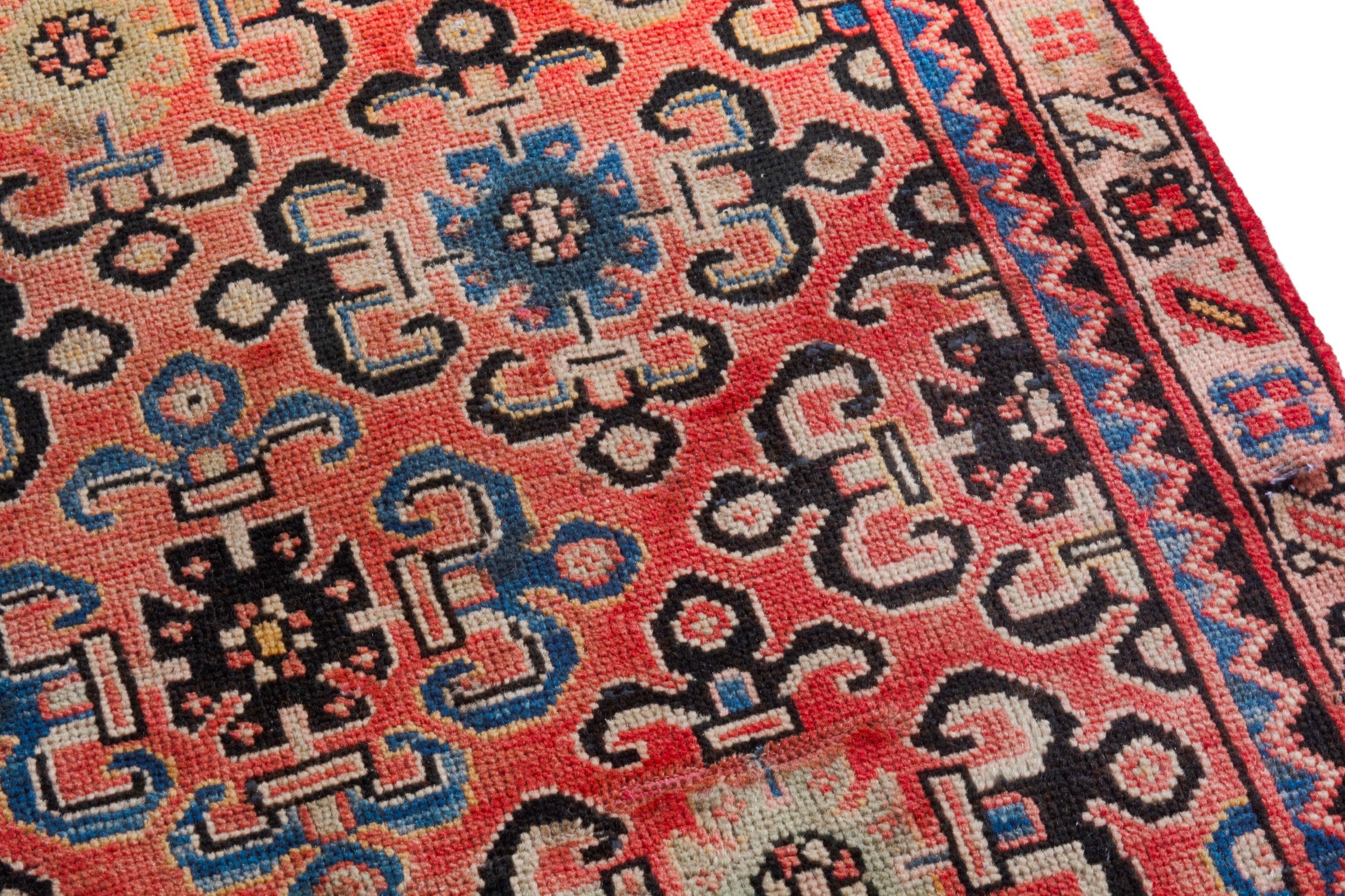 Persian Arak runner rug in rust and deep red, view 9 of 18