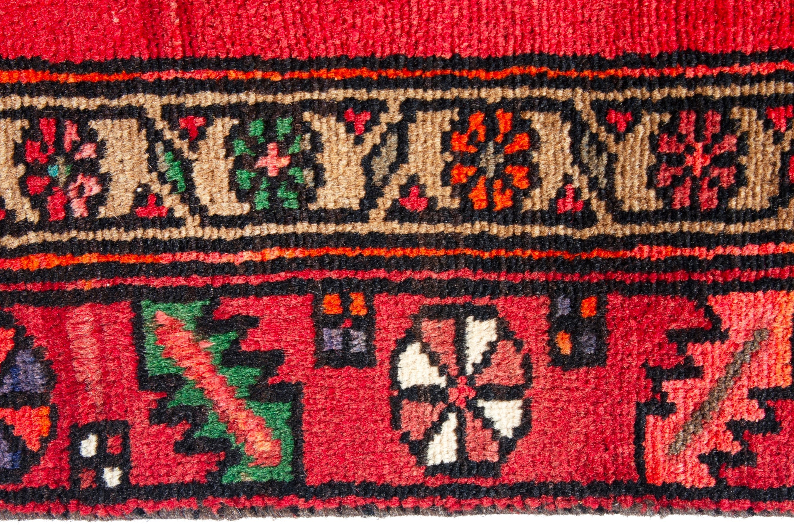 Persian Zanjan runner rug in deep red and plum, view 10 of 18