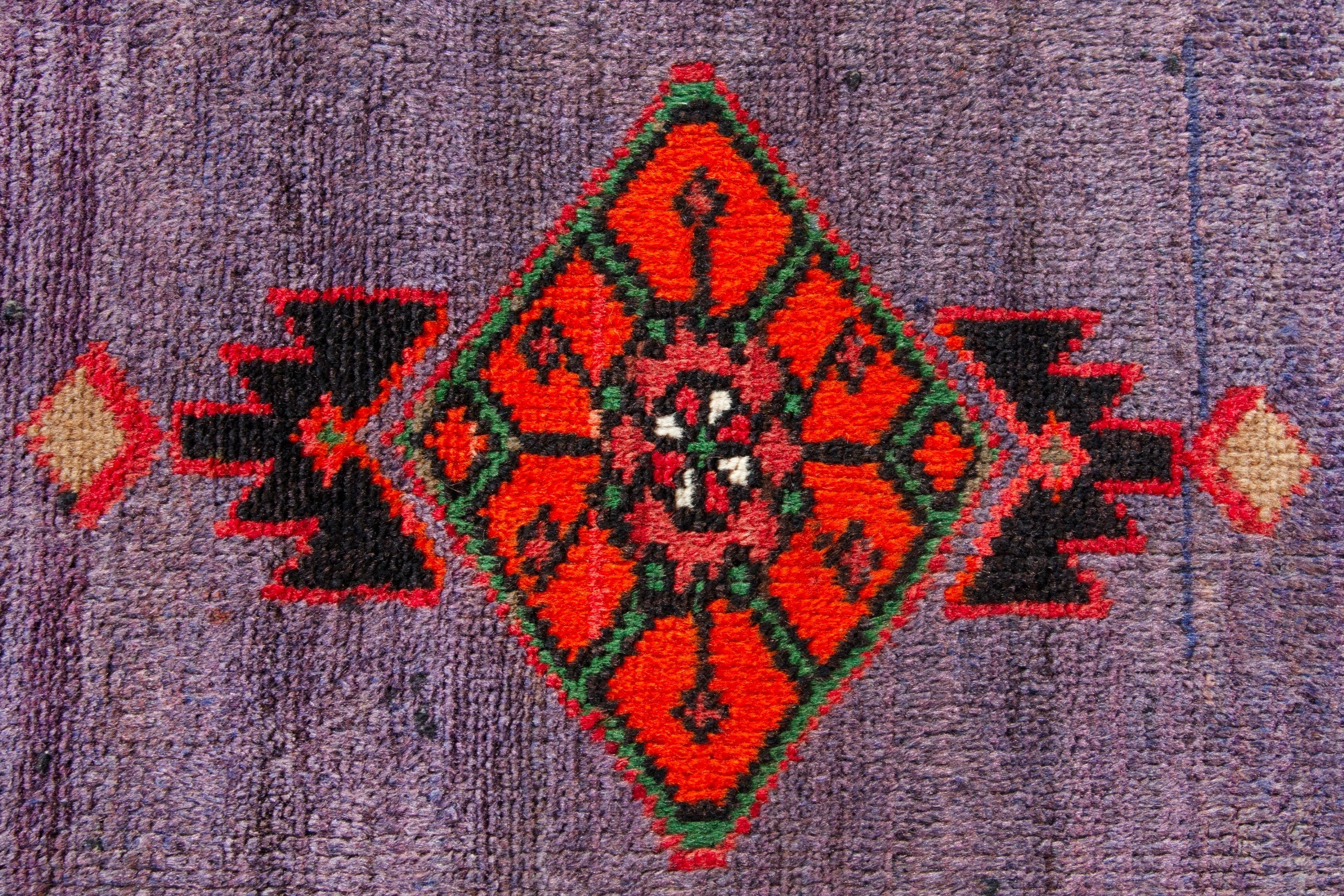 Persian Zanjan runner rug in deep red and plum, view 11 of 18