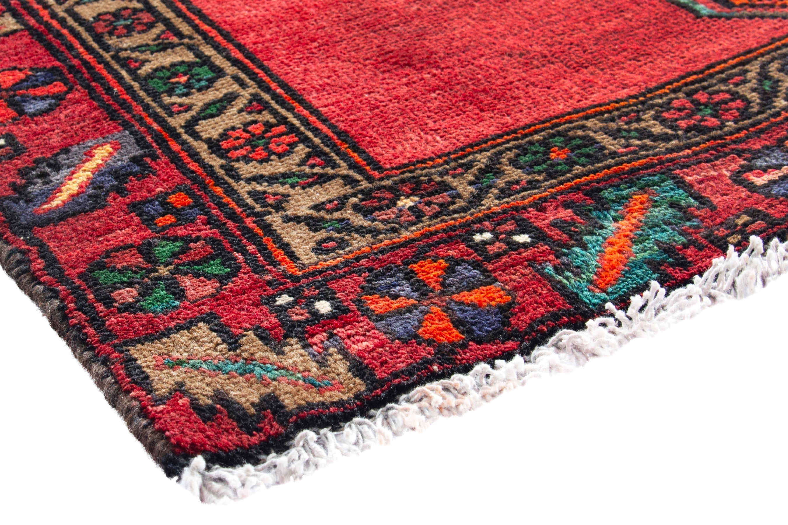 Persian Zanjan runner rug in deep red and plum, view 4 of 18