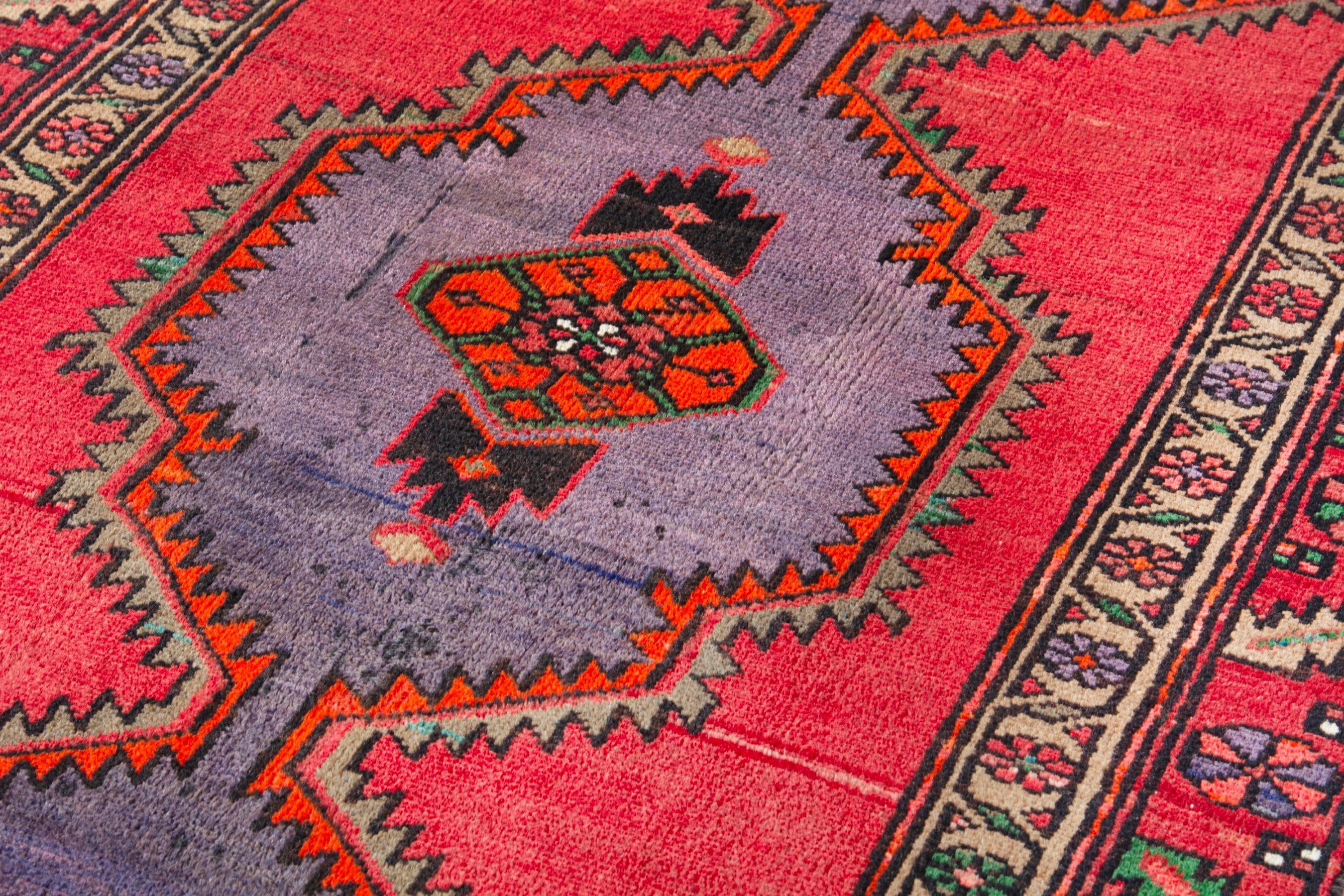 Persian Zanjan runner rug in deep red and plum, view 8 of 18