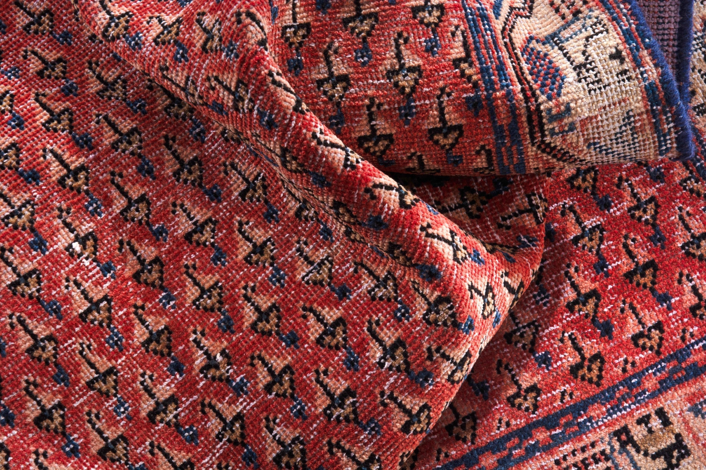 Persian Arak runner rug in deep red and terracotta, view 17 of 18