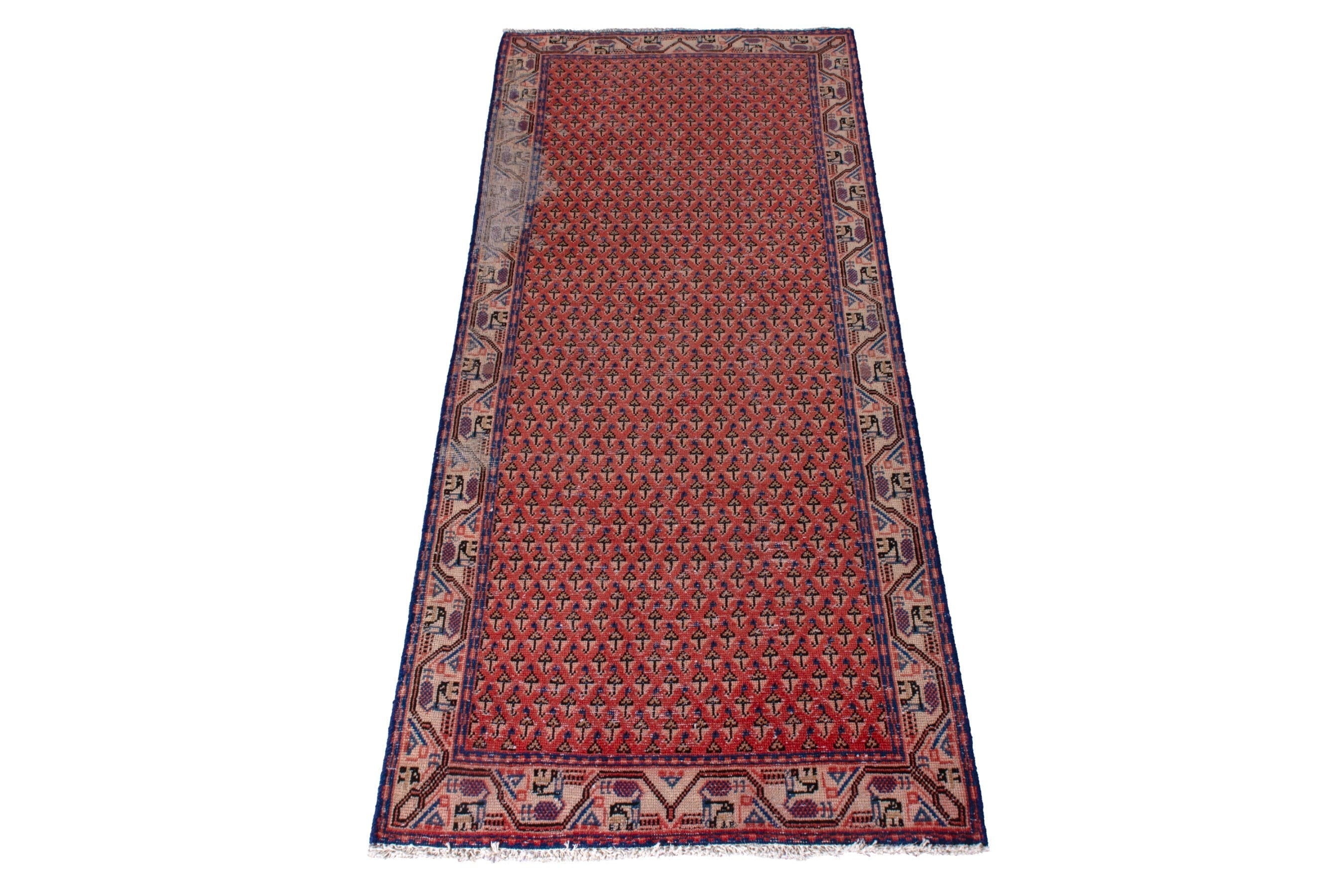 Persian Arak runner rug in deep red and terracotta, view 2 of 18