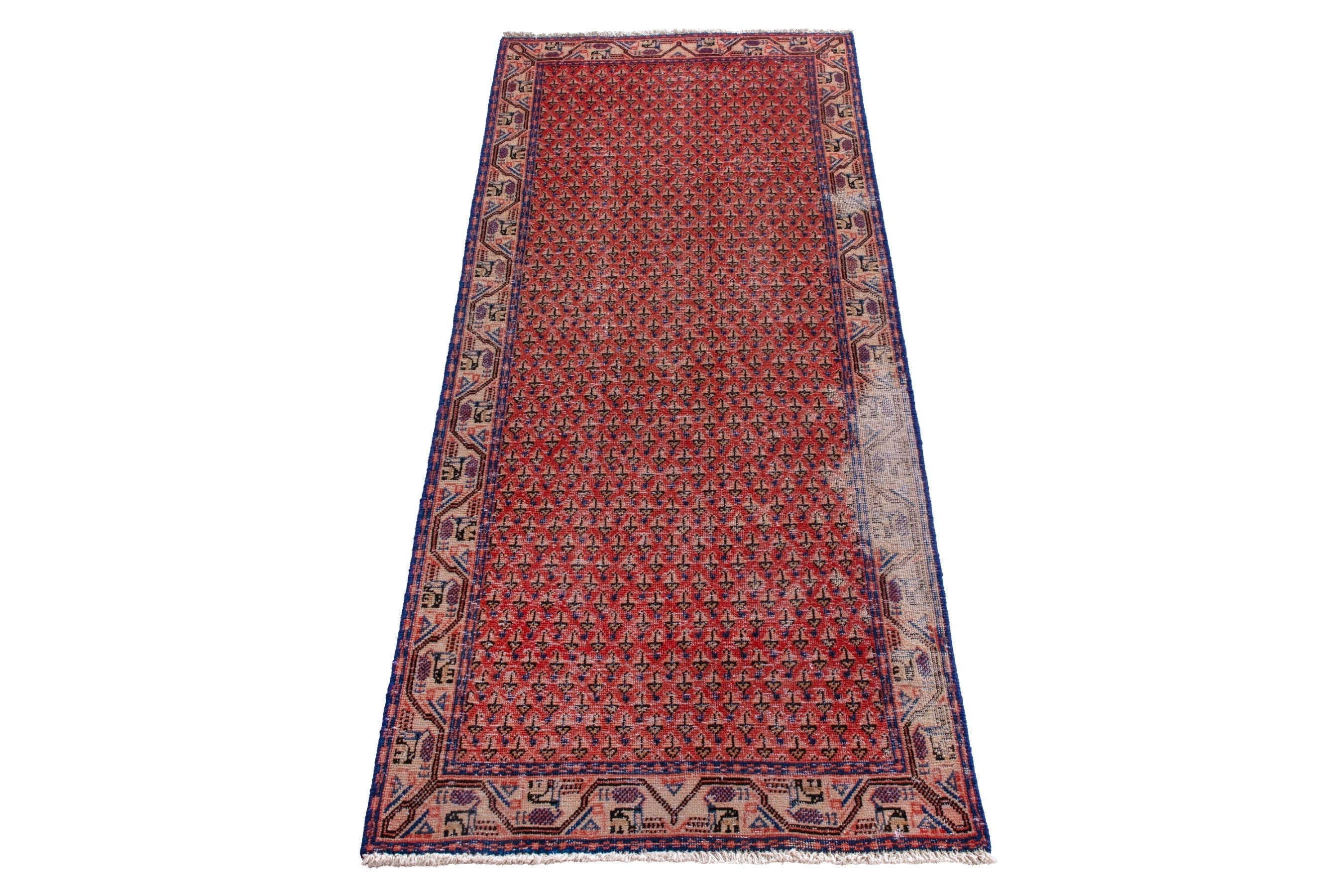 Persian Arak runner rug in deep red and terracotta, view 3 of 18