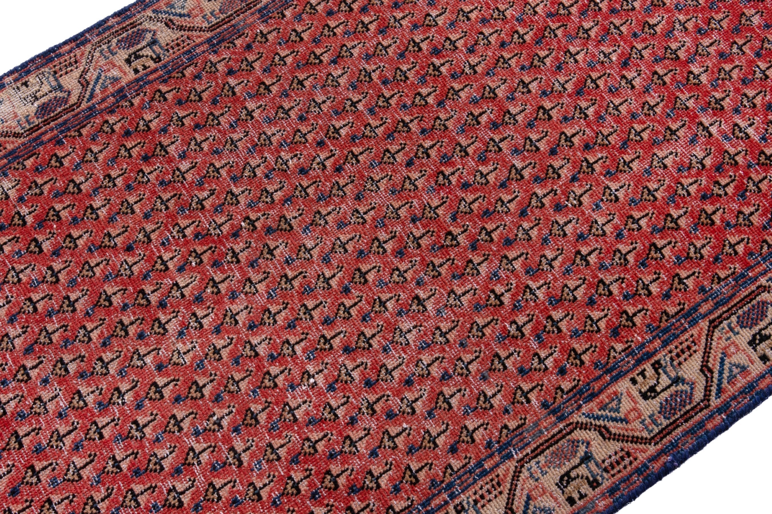Persian Arak runner rug in deep red and terracotta, view 6 of 18