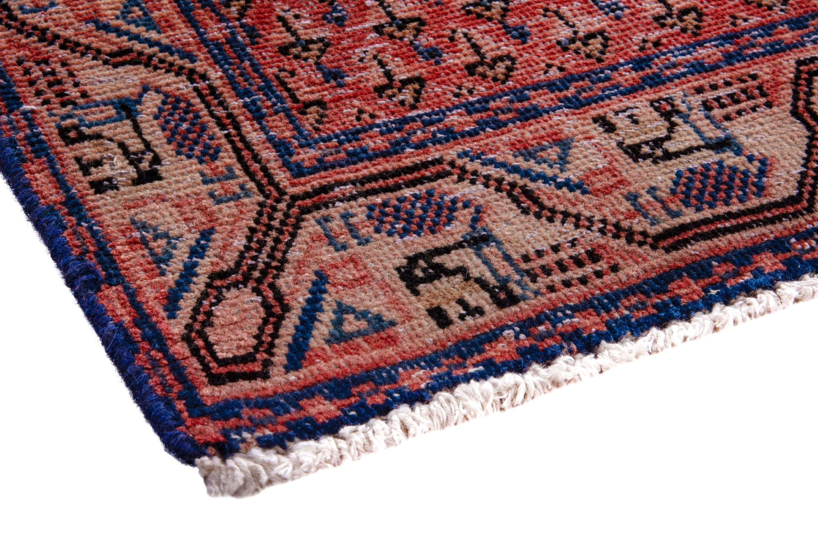Persian Arak runner rug in deep red and terracotta, view 4 of 18