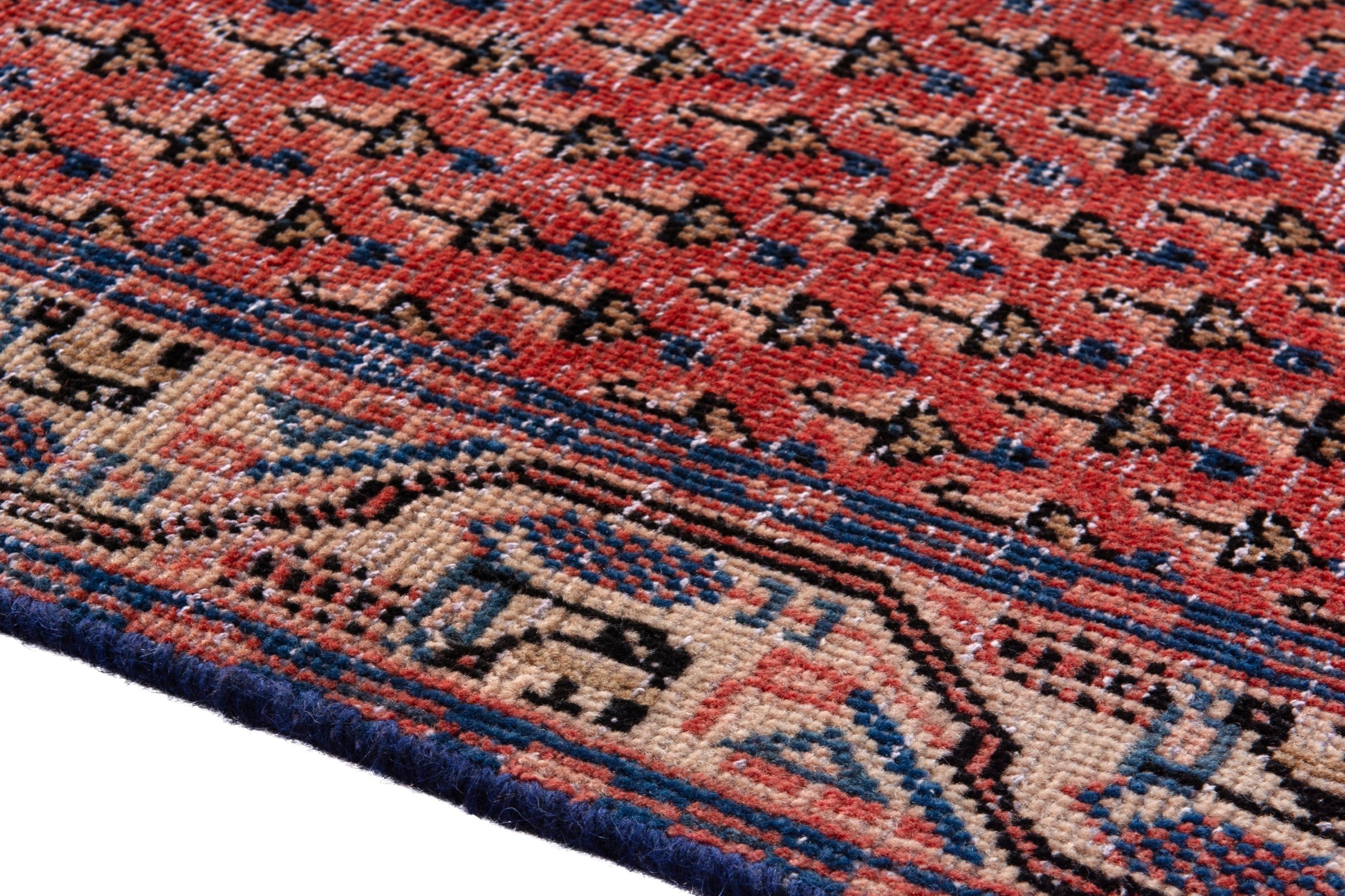 Persian Arak runner rug in deep red and terracotta, view 8 of 18