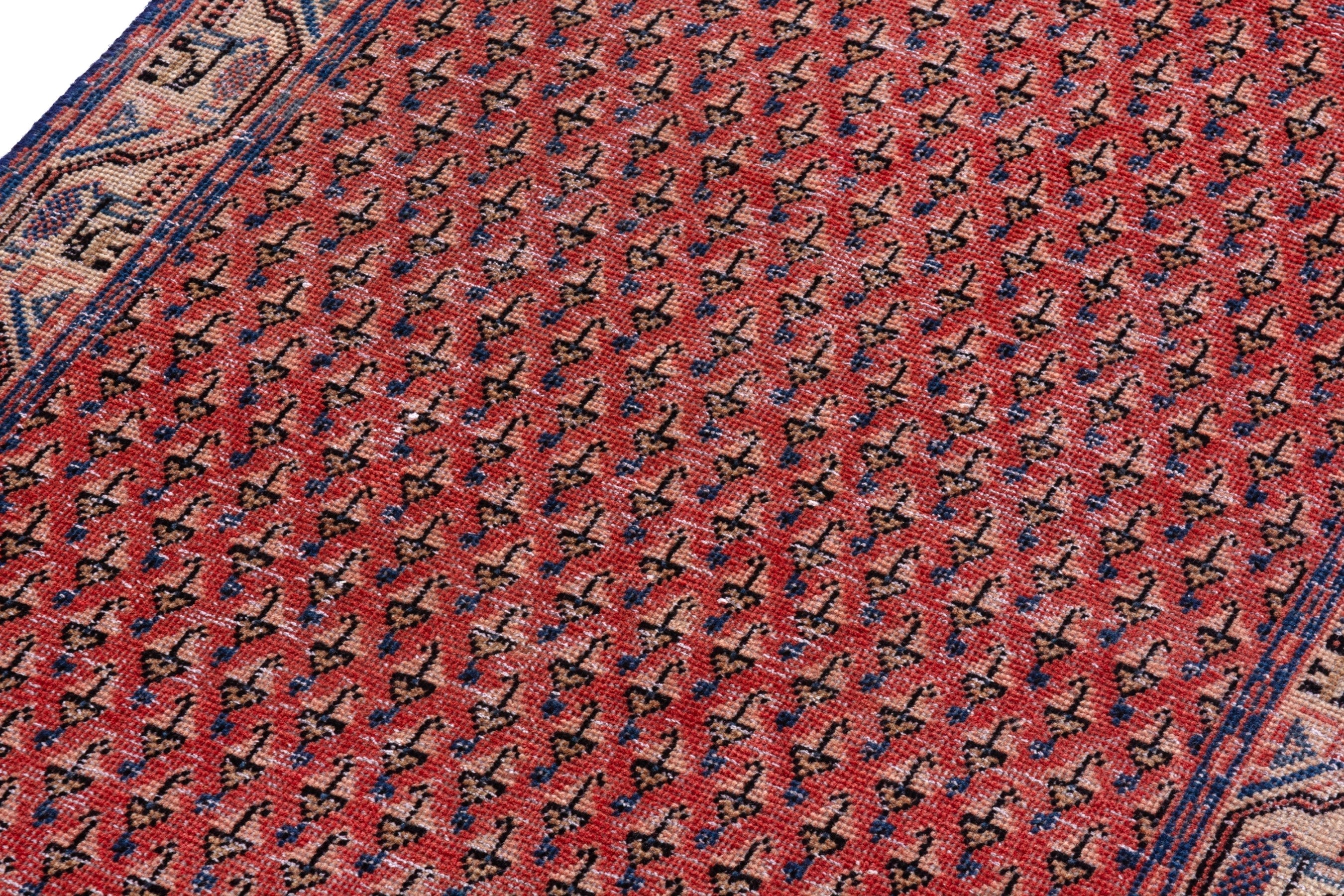 Persian Arak runner rug in deep red and terracotta, view 9 of 18