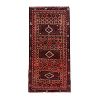 Persian Baluch runner rug in rust and burgundy, 3' x 6'5"