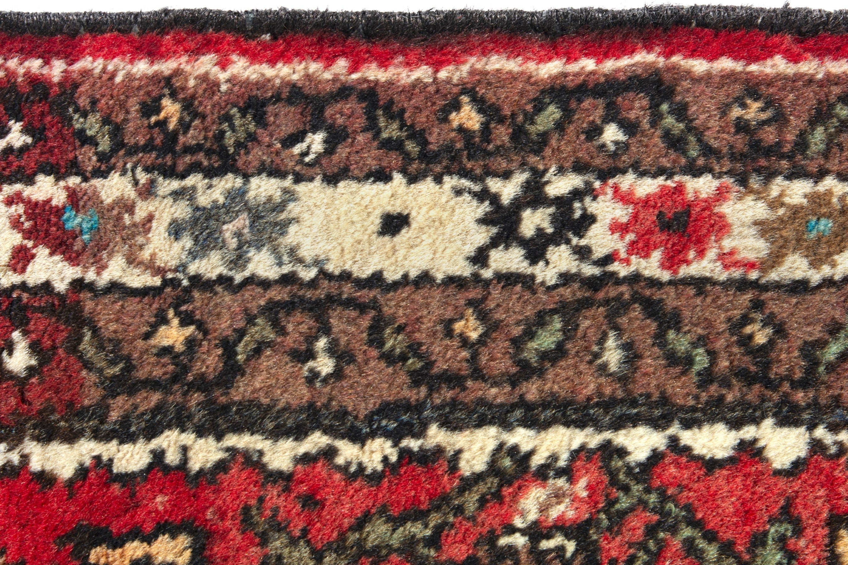 Persian Hamedan runner rug in deep red and cream, view 14 of 18
