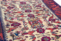 Turkish Anatolian accent rug in cream and faded red, view 3 of 18