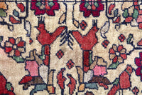 Turkish Anatolian accent rug in cream and faded red, view 4 of 18