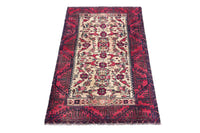 Turkish Anatolian accent rug in cream and faded red, view 12 of 18