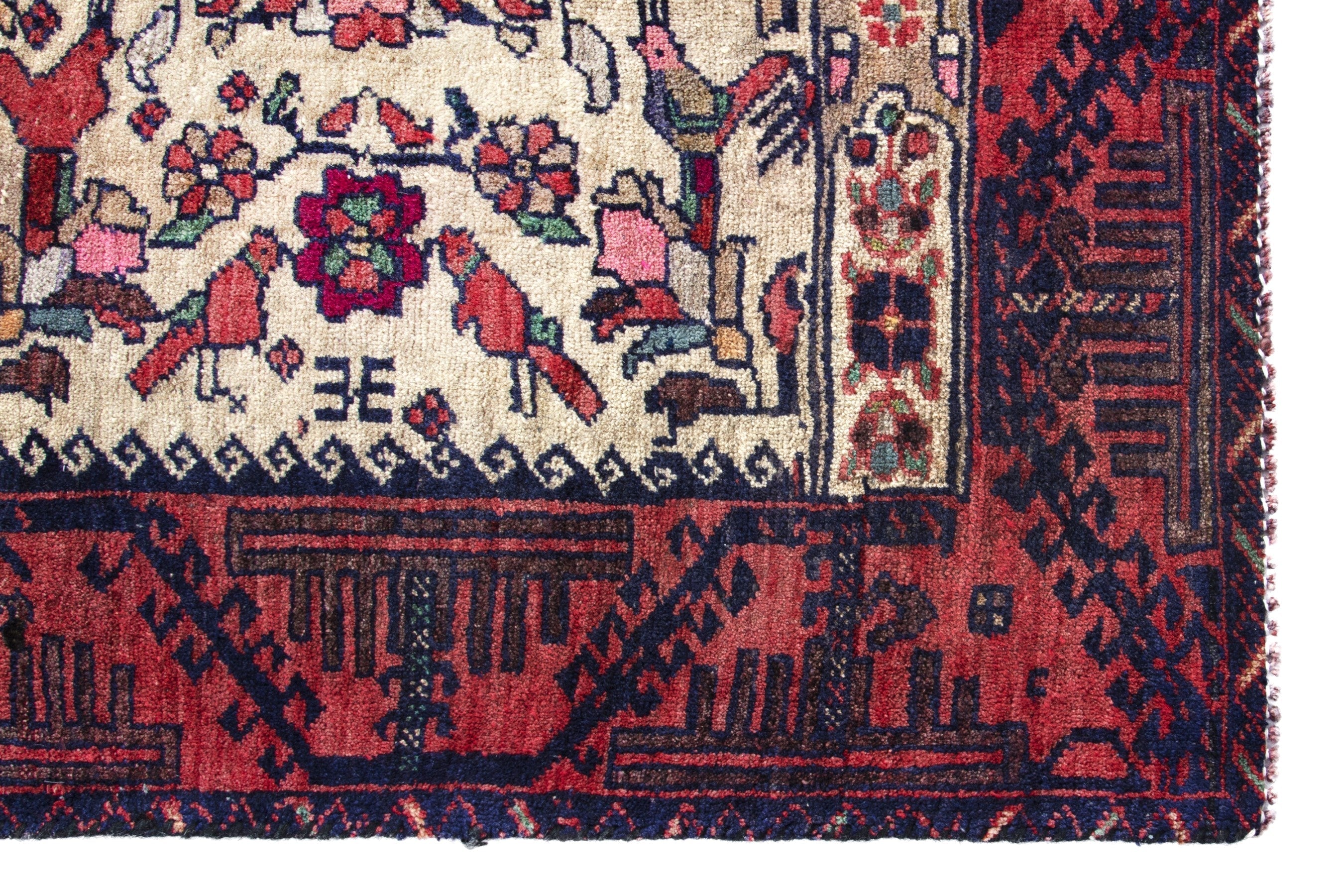 Turkish Anatolian accent rug in cream and faded red, view 5 of 17